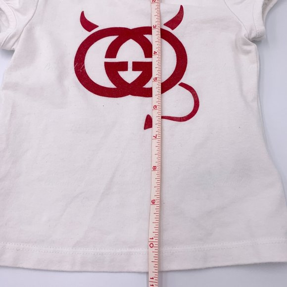 Authentic Gucci White Tees Top Girls Size 6-9 m - Picture 10 of 12